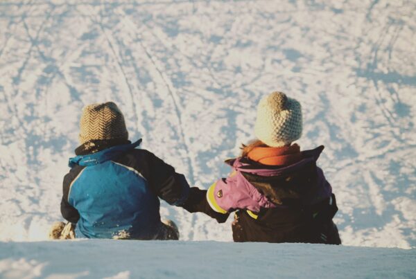 Children playing in the snow